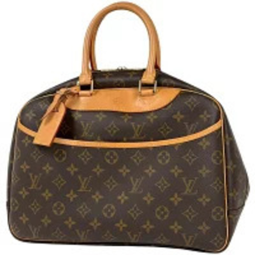 Louis Vuitton Deauville Bowling Vanity Handbag Monogram Brown